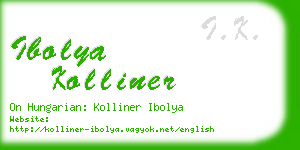 ibolya kolliner business card